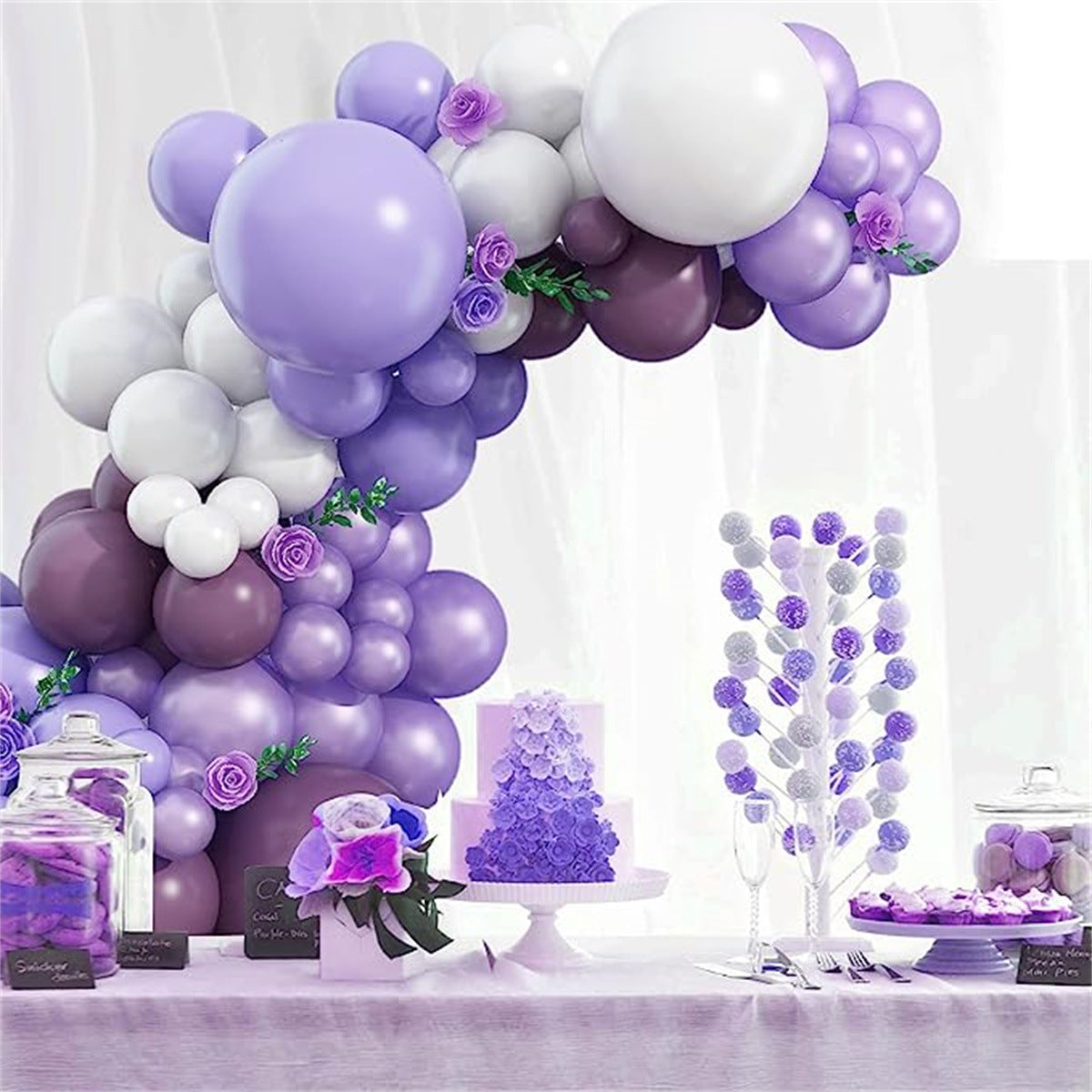 Violet Color Theme Balloon Kit Birthday Party Wedding Anniversary Party Decoration-ubackdrop