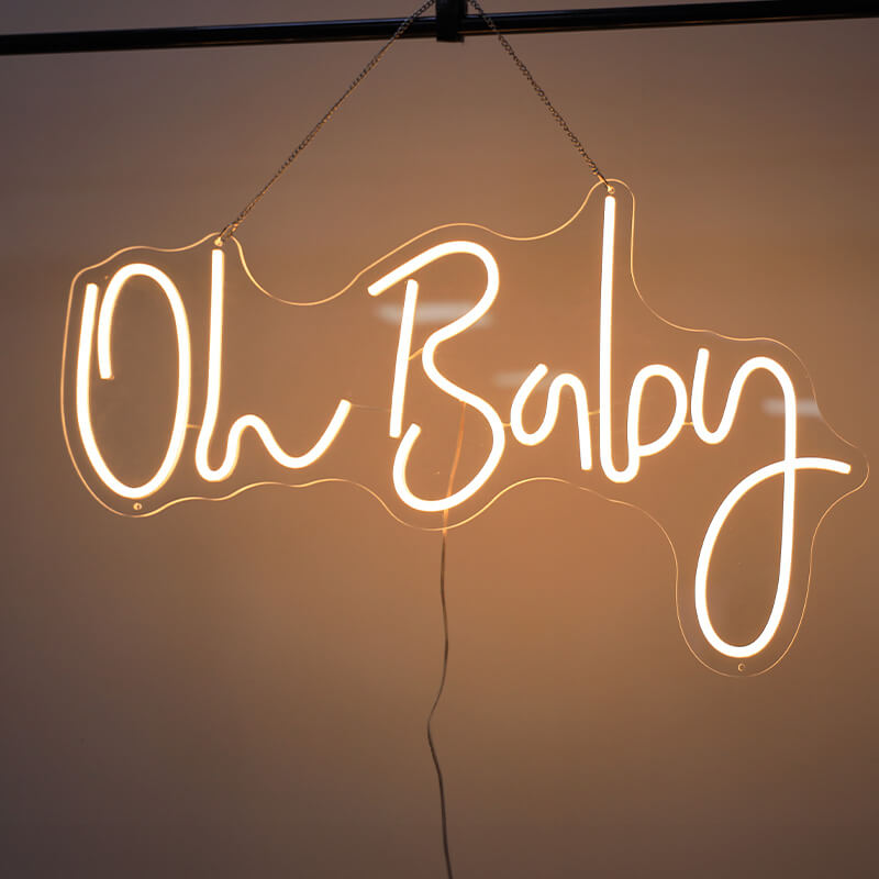Oh Baby LED Neon Sign Resuable Party Decoration Backdrop-ubackdrop