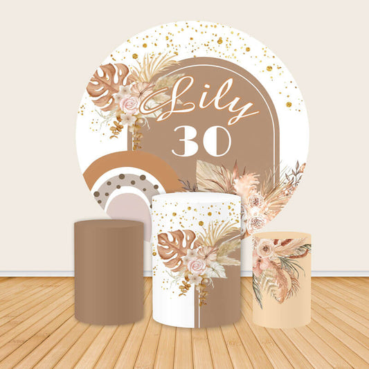 Oh Baby Shower Birthday Round Backdrop Cover-ubackdrop