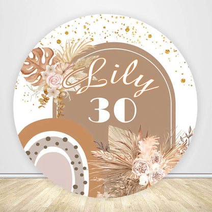 Oh Baby Shower Birthday Round Backdrop Cover-ubackdrop