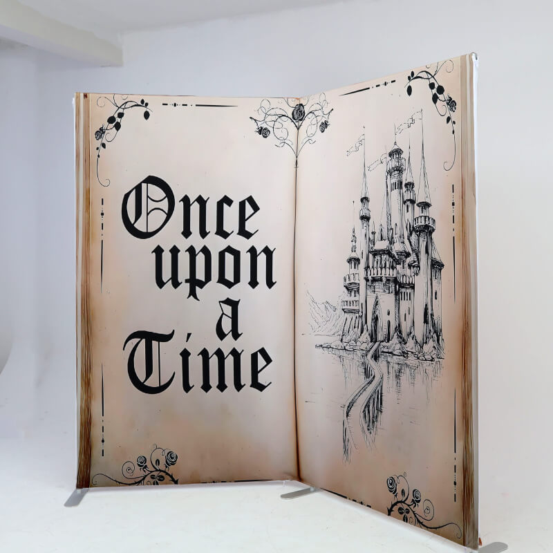 8x8ft Open Book-Shaped Frame Stand For Baby Shower And Graduation Party-ubackdrop