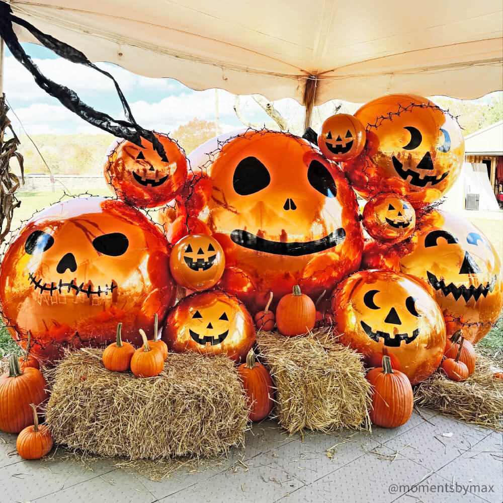 Orange Inflatable Mirror Ball Reusable Big Bubble Balloon-ubackdrop