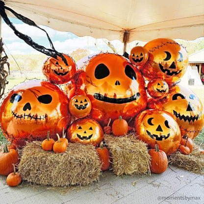 Orange Inflatable Mirror Ball Reusable Big Bubble Balloon-ubackdrop