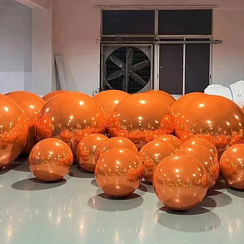 Orange Inflatable Mirror Ball Reusable Big Bubble Balloon-ubackdrop