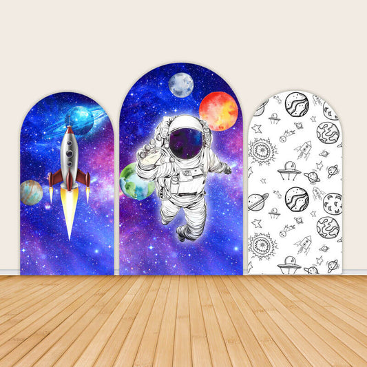 Outer Space Astronaut Chiara Arch Backdrop-ubackdrop