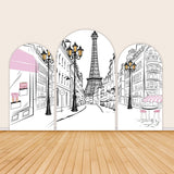 Paris Street Modern Women Drawing Arch Backdrop Cover