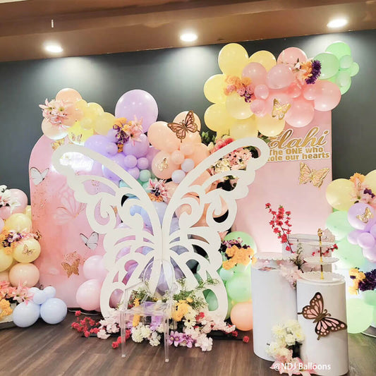 Butterfly Princess Girls Happy Birthday Party Backdrop-ubackdrop