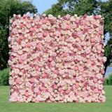 8x8ft Pink Artificial Roses and Peonies Flower Wall Decor Backdrop for Event & Wedding