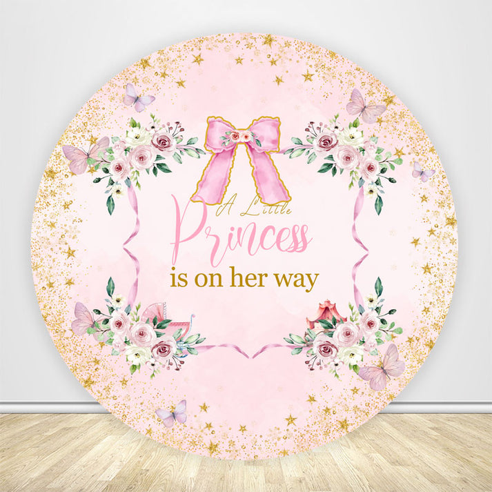 Princess Baby Shower Round Backdrop Cover – ubackdrop