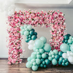 Pink Fabric Artificial Flower Wall Arch Wedding Birthday Party Decoration