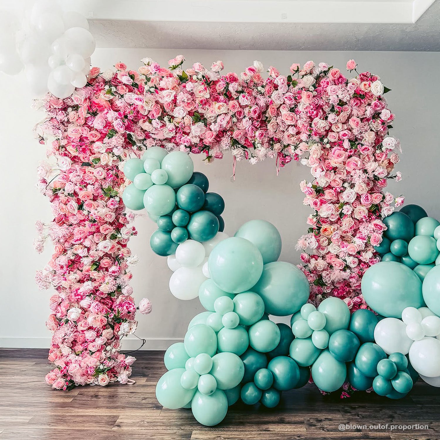 Pink Fabric Artificial Flower Wall Arch Wedding Birthday Party Decoration-ubackdrop