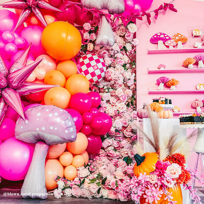 Pink Fabric Artificial Flower Wall Arch Wedding Birthday Party Decoration-ubackdrop