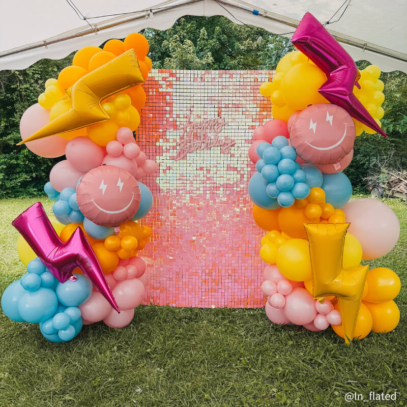 Gradient Pink Shimmer Wall Panels, Easy Setup Party Decorations-ubackdrop