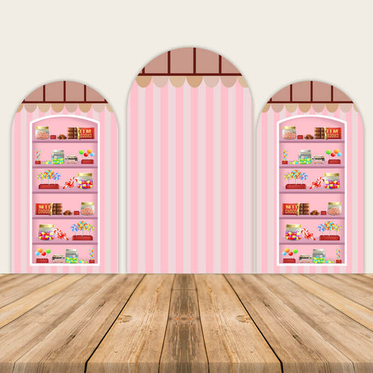 Pink Cake Shop Theme Birthday Party Backdrops-ubackdrop