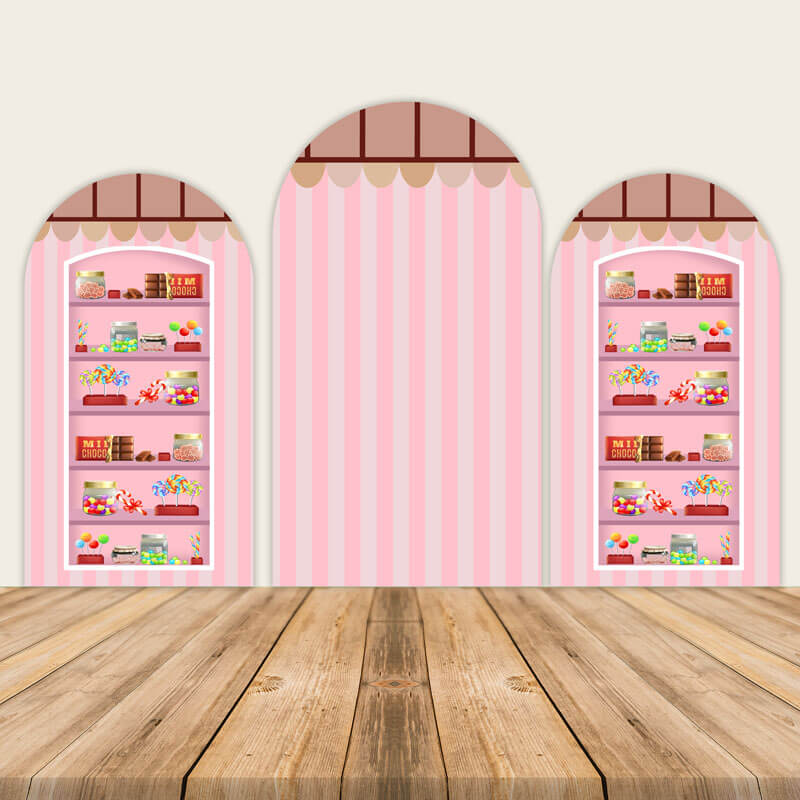 Pink Cake Shop Theme Birthday Party Backdrops-ubackdrop