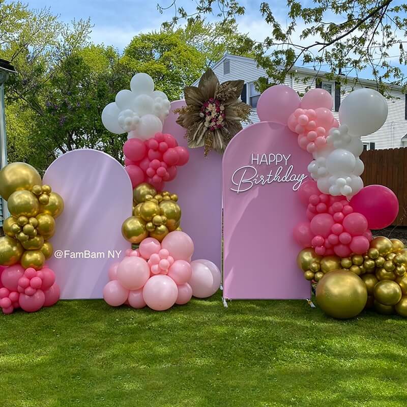 Pink Chiara Arch Backdrop Set for Event Decoration and Wedding Photography-ubackdrop