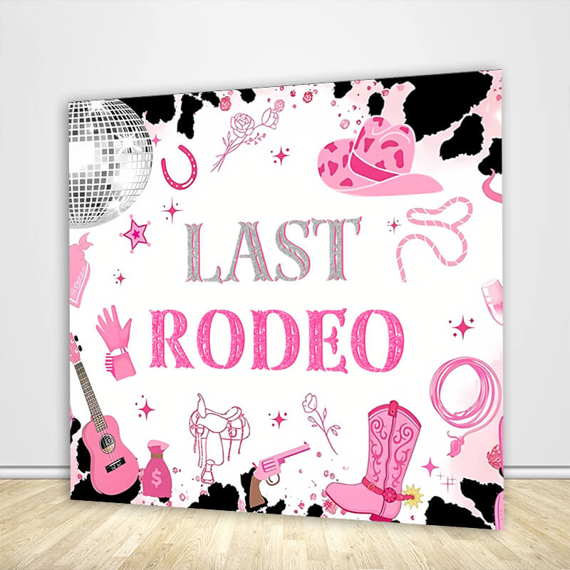 Pink Cowgirl Girls Happy Birthday Party Backdrop Cover-ubackdrop