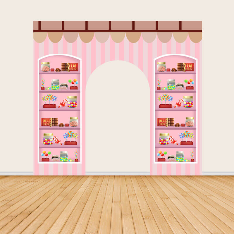 Pink Dessert Parlor for Girl Birthday Party Decor Backdrop-ubackdrop