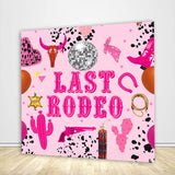 Pink Disco Cowgirl Let's Go Girls Happy Birthday Party Backdrop