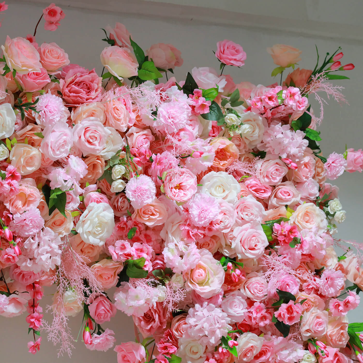 Pink Fabric Artificial Flower Wall Arch Wedding Birthday Party Decoration-ubackdrop