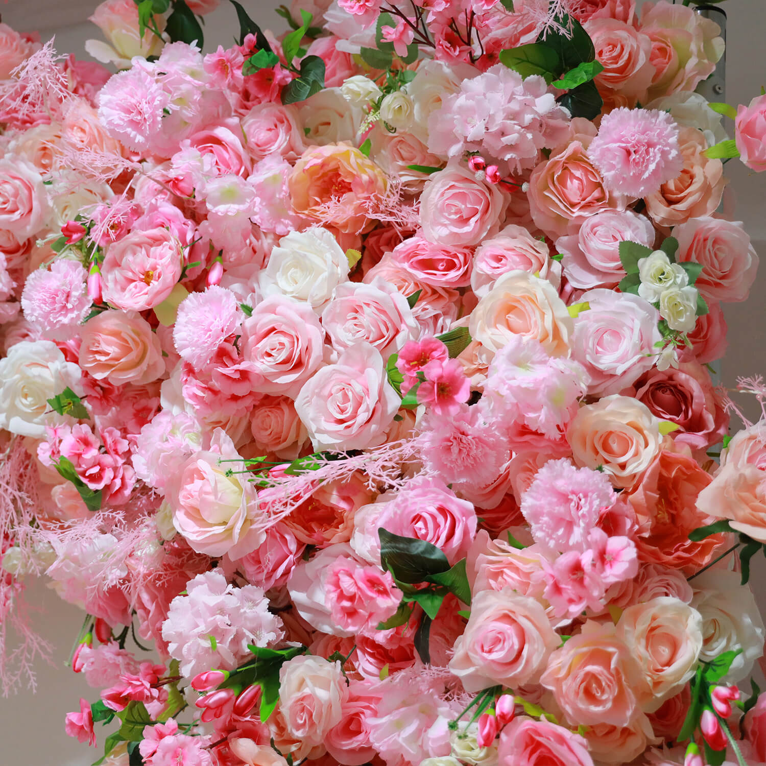 Pink Fabric Artificial Flower Wall Arch Wedding Birthday Party Decoration-ubackdrop