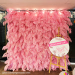 Pink Feather Flower Wall for Wedding Arrangement Bridal Shower Party Backdrop