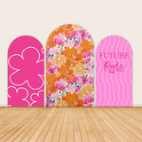 Pink Orange Flower Theme Wedding Arch Backdrop