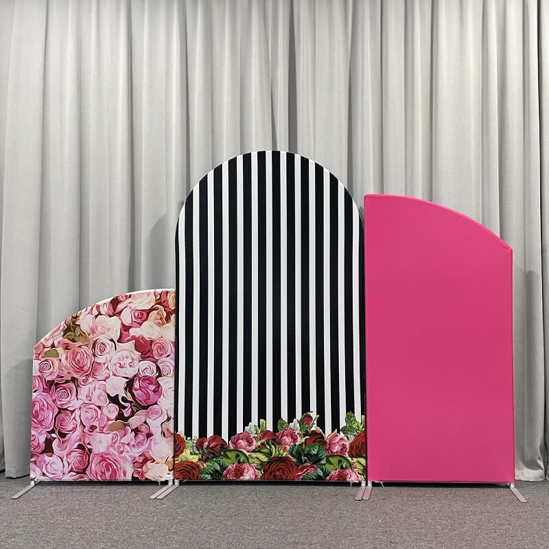 Rose & Hot Pink Chiara Arch Backdrop for Wedding Photography-ubackdrop
