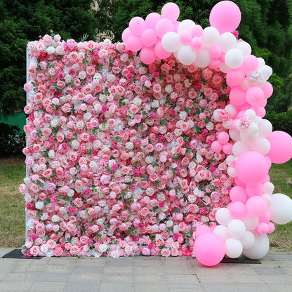 Pink Rose Flower Wall Backdrop for Birthday&Baby Shower Party Decorations-ubackdrop