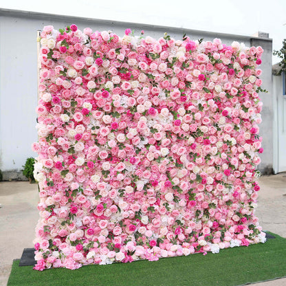 Pink Rose Flower Wall Backdrop for Birthday&Baby Shower Party Decorations-ubackdrop