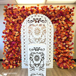 Pink Orange Roses Fabric Artificial Arch Flower Wall
