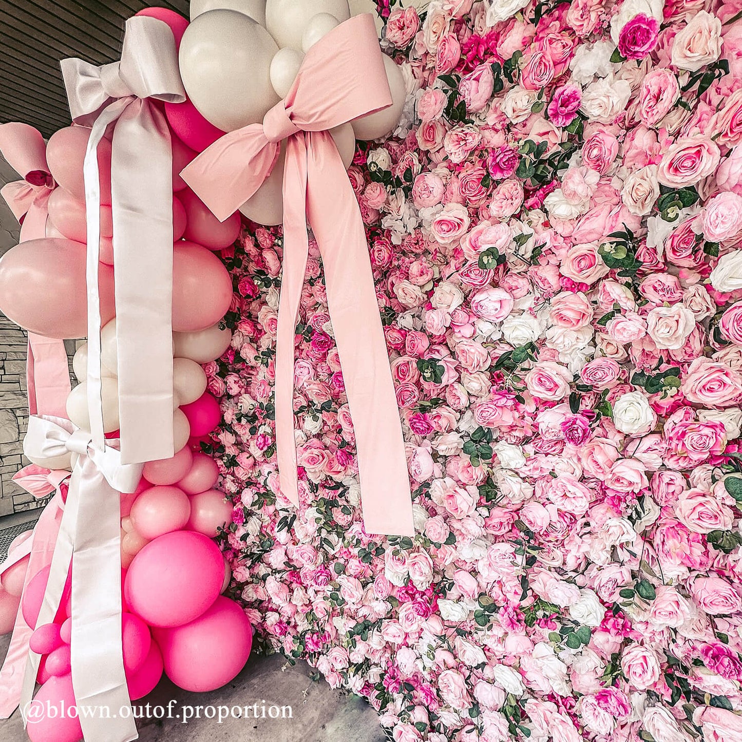 Pink Rose Flower Wall Backdrop for Birthday&Baby Shower Party Decorations-ubackdrop