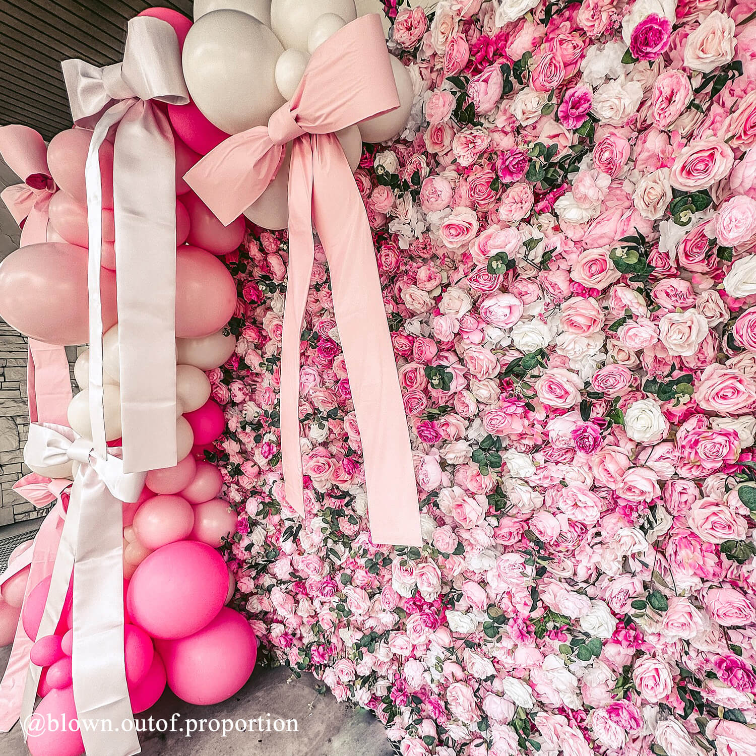 Pink Rose Flower Wall Backdrop for Birthday&Baby Shower Party Decorations-ubackdrop