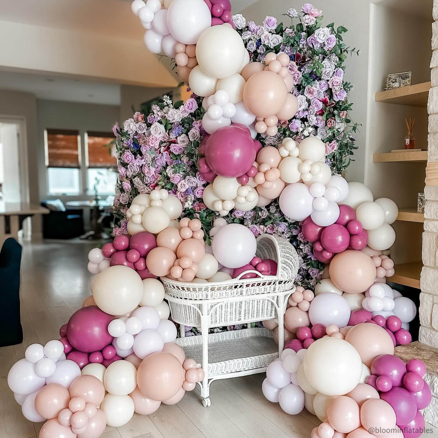 7D Purple Fabric Artificial Flower Wall Arch Wedding Party Decoration-ubackdrop