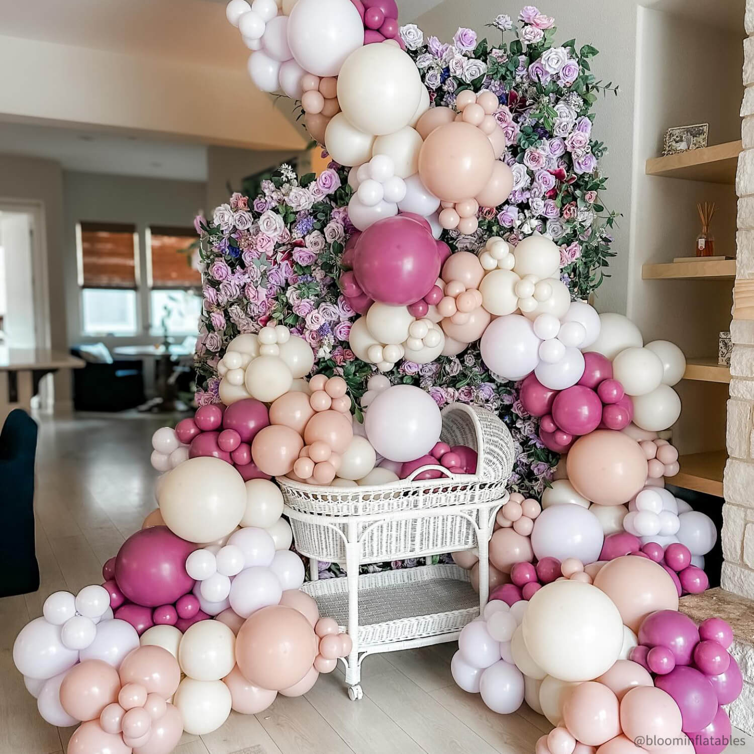 7D Purple Fabric Artificial Flower Wall Arch Wedding Party Decoration-ubackdrop