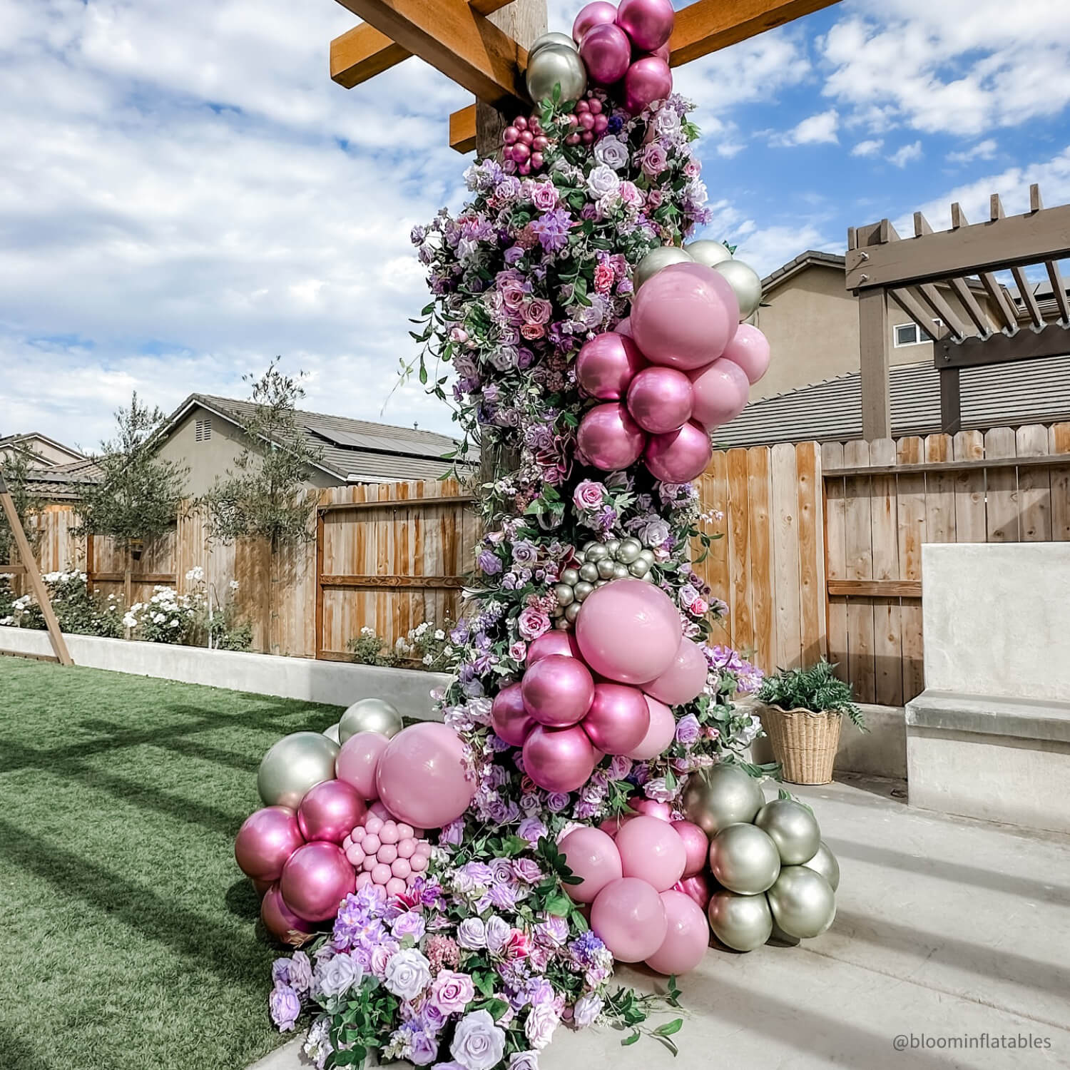 7D Purple Fabric Artificial Flower Wall Arch Wedding Party Decoration-ubackdrop