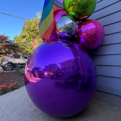 Purple Inflatable Mirror Ball Reusable Big Bubble Balloon-ubackdrop