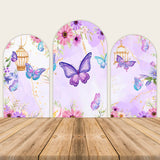 Purple Butterfly Theme Girls Birthday Party Baby Shower Backdrop