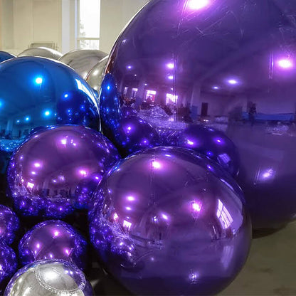 Purple Inflatable Mirror Ball Reusable Big Bubble Balloon-ubackdrop