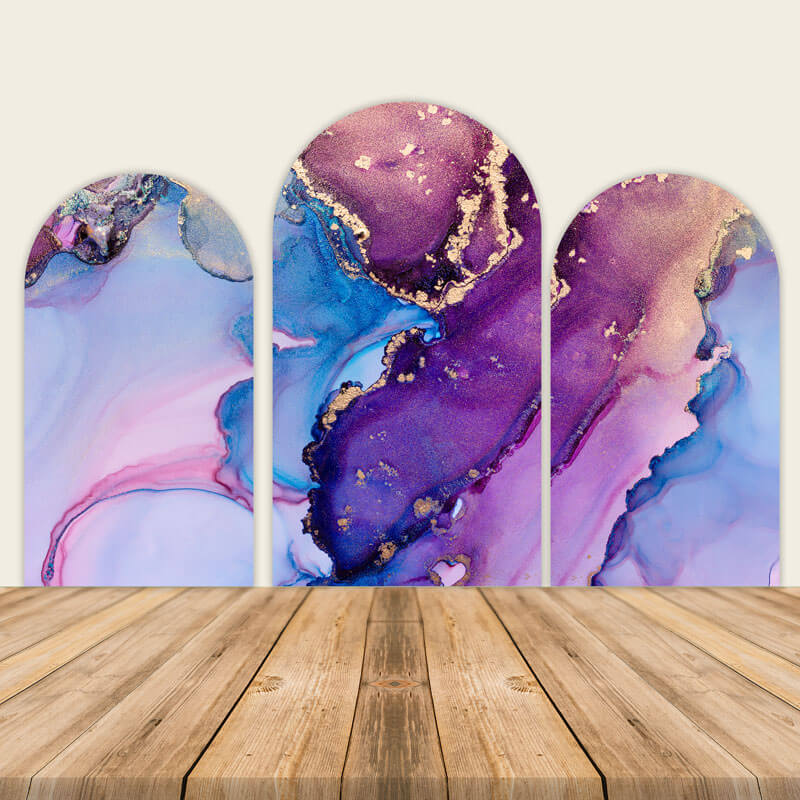 Purple Luxury Marbling Wedding Party Decor-ubackdrop