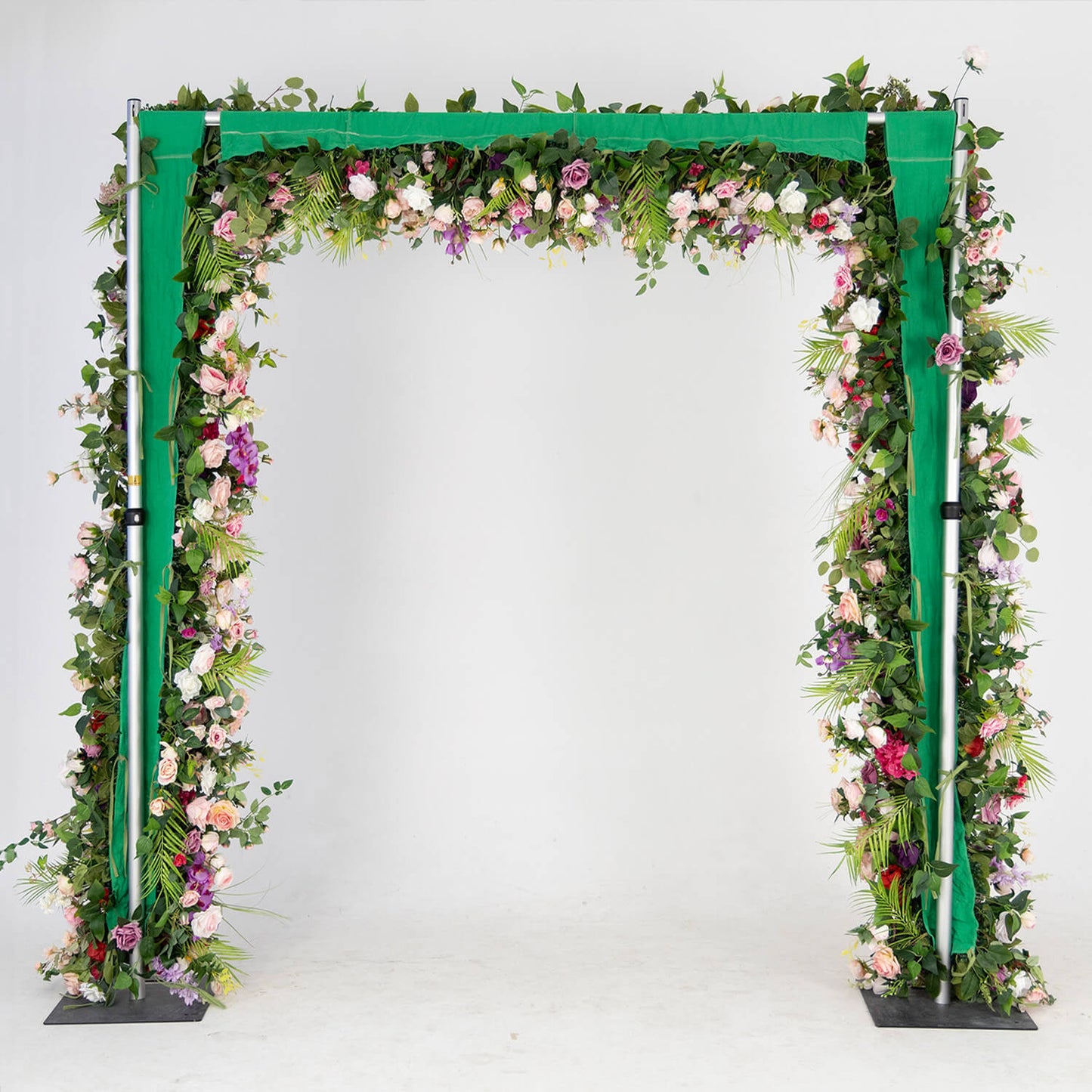 5D Purple Pink Fabric Artificial Arch Flower Wall For Wedding-ubackdrop