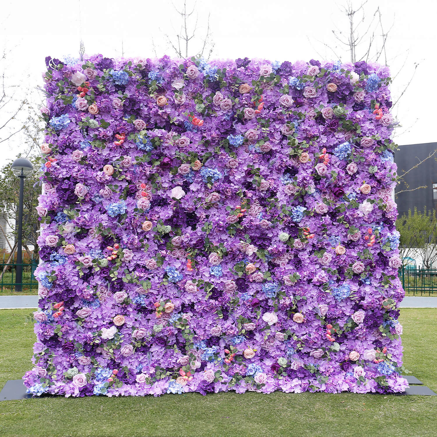 Purple Roses Hydrangea Flower Wall Birthday Party&Baby Shower Decoration-ubackdrop