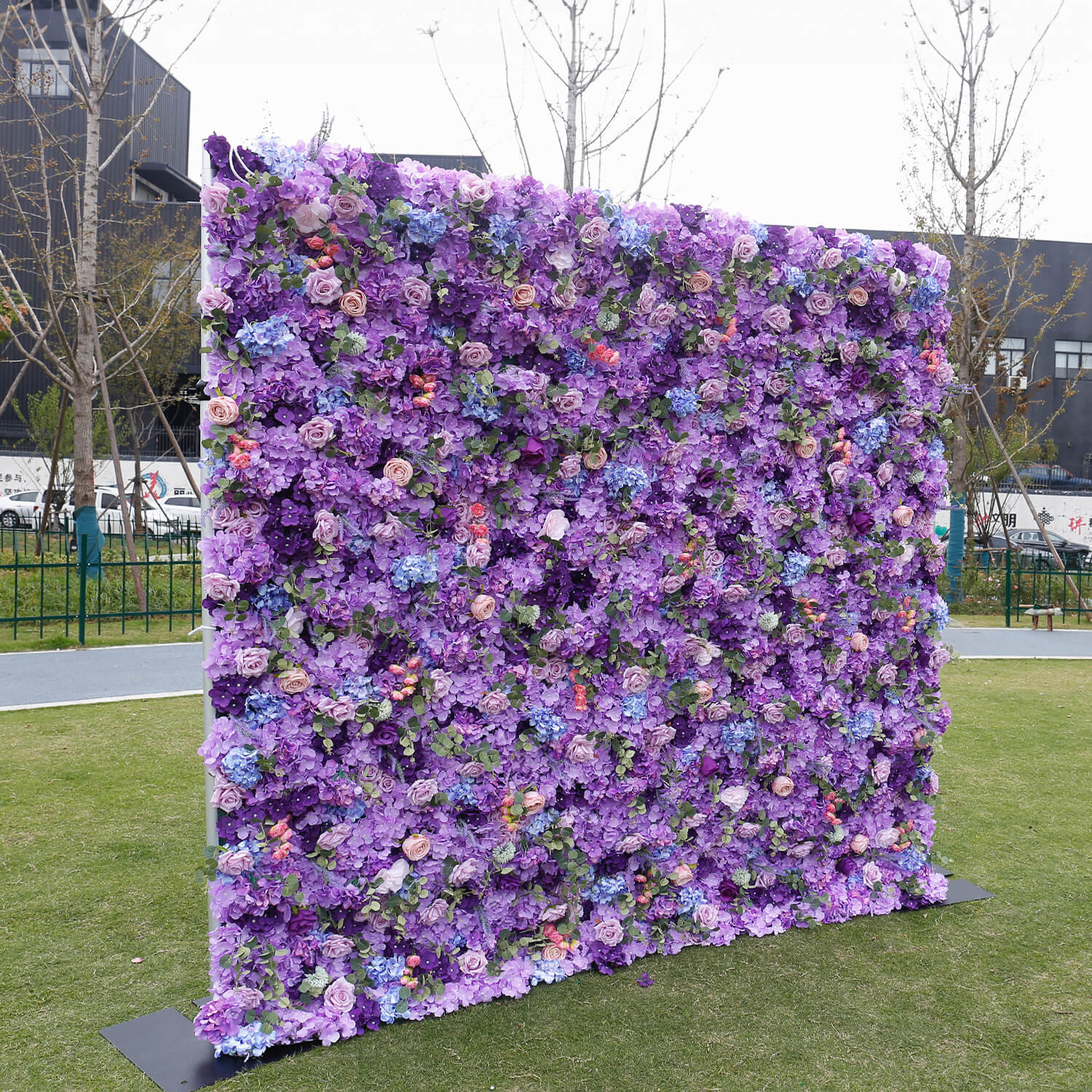 Purple Roses Hydrangea Flower Wall Birthday Party&Baby Shower Decoration-ubackdrop