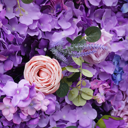 Purple Roses Hydrangea Flower Wall Birthday Party&Baby Shower Decoration-ubackdrop