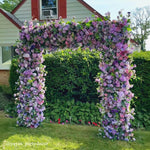 7D Purple Fabric Artificial Flower Wall Arch Wedding Party Decoration