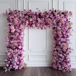 Purple Roses Fabric Artificial Arch Flower Wall