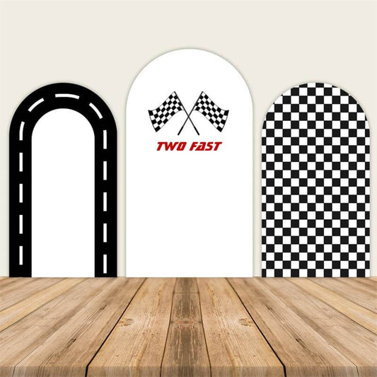 Racing Theme Arch Wall Backdrop Birthday Party Decoration-ubackdrop