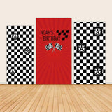 Racing Theme Happy Birthday Party Backdrop