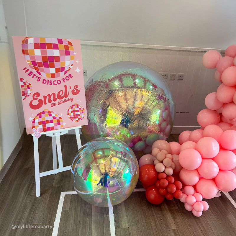 Rainbow Color Inflatable Mirror Ball Reusable Big Bubble Balloon-ubackdrop