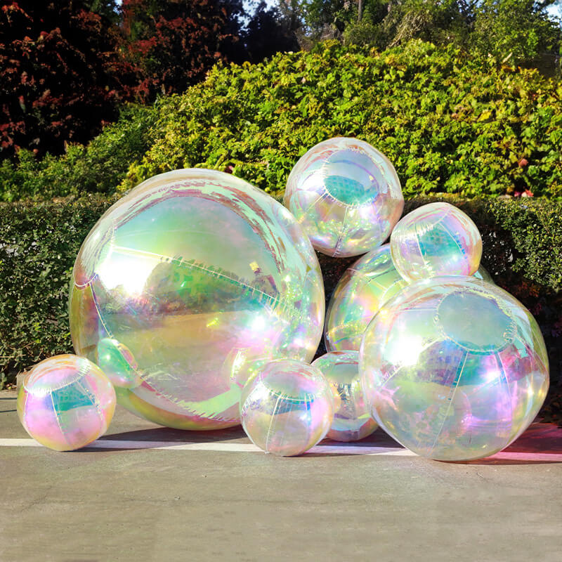 Rainbow Color Inflatable Mirror Ball Reusable Big Bubble Balloon-ubackdrop